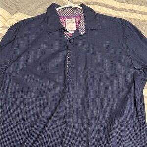 Society Of Threads Navy Button Down Shirt